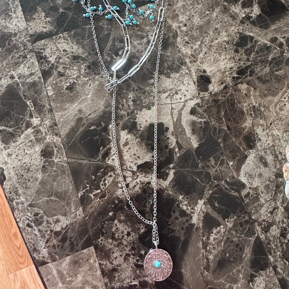 Pura Vida Silver Necklace with Evil Eye Turquoise Charm - Picture 4 of 4
